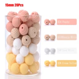 15mm 10Pcs/Lot Silicone Beads Baby Teething Beehive Round Food Grade Beads for DIY Threaded Silicone Beads Baby Teethers