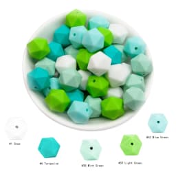 Cute-Idea 20pcs 14mm silicone icosahedron beads teether food grade chewable DIY handmade jewelry necklace bracelet baby teething