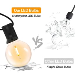 100/50/25ft Outdoor Garland Lights 220V G40 Plastic Bulb LED Tent Fairy Patio String Light Wedding Garden Party Decoration