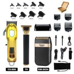 Professional T9 Hair Trimmer Machine - USB Rechargeable Long Battery LifeHair Cutting Machine Professional Hair Clipper for Men