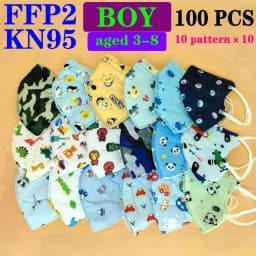 FFP2 CE Mask KN95 Child Childrren 5 Layer Face Mask Kid 3-8 8-15 Years Old Cartoons Masque Filter Respirator Mascarilla