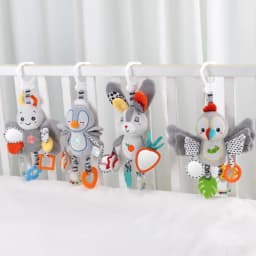 Baby Hanging Rattle Toys Plush Soft Animal Stuffed Handbells Educational Infant Development Handle Toys for Stroller Crib