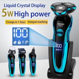 ZOZEN Rotary Electric Shaver Rechargeable Electric Razor Shaving Machine for Men Beard Trimmer Waterproof Wet-Dry Use ZN3015