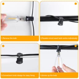 GANRILAND ST38 Garland String Light US EU Plug 220V Outdoor Shatterproof Connectable Plastic Bulb Fairy Light Chian Patio Decor