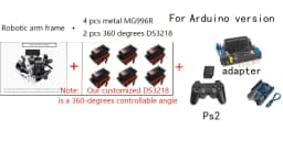 6 DOF Robotics Kit Educational Robot Manipulator Metal Alloy Arduino Arm Servo MG996 for Arduino Robot DIY Kit Programmable Kit