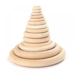 12-125mm Baby Natural Maple Wooden Teething Rings Teether Handmade for Necklace Bracelet DIY Crafts Wood Teether BPA Free