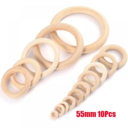 12-125mm Baby Natural Maple Wooden Teething Rings Teether Handmade for Necklace Bracelet DIY Crafts Wood Teether BPA Free