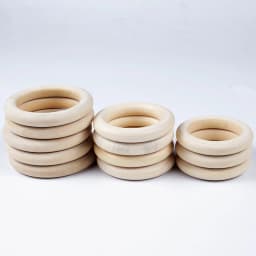 12-125mm Baby Natural Maple Wooden Teething Rings Teether Handmade for Necklace Bracelet DIY Crafts Wood Teether BPA Free