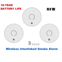 Wireless Interlinked Smoke Alarm 10 Years Battery Interconnected Smoke Detector with LED Indicator & Silence Button VS02F