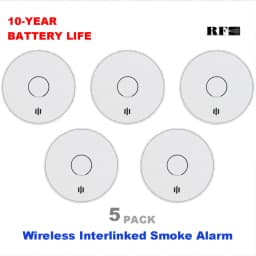 Wireless Interlinked Smoke Alarm 10 Years Battery Interconnected Smoke Detector with LED Indicator & Silence Button VS02F