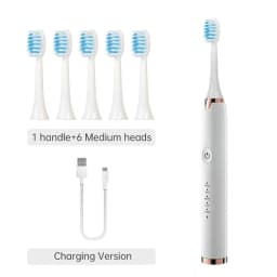 Tongwode Electric Sonic Toothbrush USB Rechargeable Waterproof Electronic Ultrasonic Whitening Tooth Brushes Replacement Heads