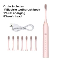 Adult Sonic Electric Toothbrush Ultrasonic Automatic USB Rechargeable IPX7 Waterproof Toothbrush Replaceable Tooth Brush Head