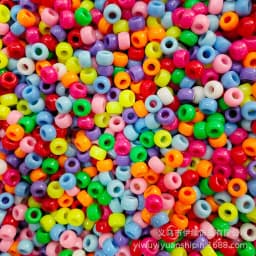 6 * 9mm Rainbow Rubber Band Accessories Bucket Beads Pony Beads Dirty Hair Braids Big Hole Beads Solid Color Transparent DIY