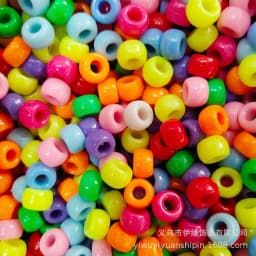 6 * 9mm Rainbow Rubber Band Accessories Bucket Beads Pony Beads Dirty Hair Braids Big Hole Beads Solid Color Transparent DIY