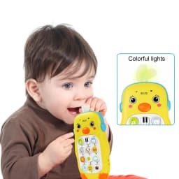 Baby Musical Mobile Phone Cartoon Teether Phone with Sound & Light Telephone Electronic Toy Eucational Learning Toys Baby Gifts