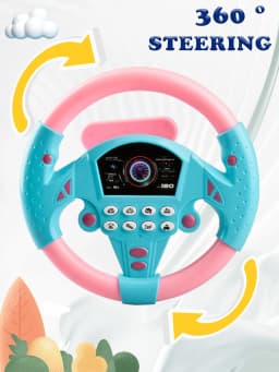 Simulation Driving Steering Wheel Toy Sound Light Effect Oretend Driving Game Early Educational Gift for Children
