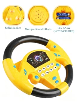 Simulation Driving Steering Wheel Toy Sound Light Effect Oretend Driving Game Early Educational Gift for Children
