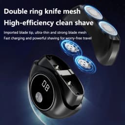Portable Mini Electric Shaver For Men Double Ring Knife Mesh Digital LED Display USB Fast Charging Pocket Beard RazorTravel Car