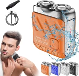 OUFELIME Mini Portable Electric Shaver for Men 9000RPM High Speed Premium Type-C Rechargeable Travel Rotary Razor Beard Trimmer