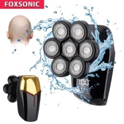 FOXSONIC Shaver For Men 7D Independently 7 Cutter Floating Head Waterproof Electric Razor Beard Trimmer For Men