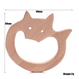 1Pcs Beech Wooden Teether Animal Shape Wood Teething for Baby Molar Rod Toys Wood Necklace Pendant Baby Chew Teether