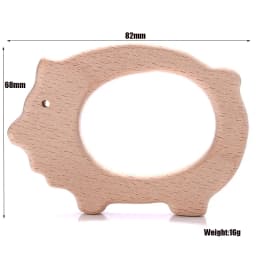 1Pcs Beech Wooden Teether Animal Shape Wood Teething for Baby Molar Rod Toys Wood Necklace Pendant Baby Chew Teether