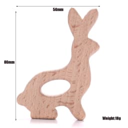 1Pcs Beech Wooden Teether Animal Shape Wood Teething for Baby Molar Rod Toys Wood Necklace Pendant Baby Chew Teether