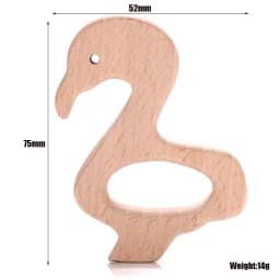 1Pcs Beech Wooden Teether Animal Shape Wood Teething for Baby Molar Rod Toys Wood Necklace Pendant Baby Chew Teether