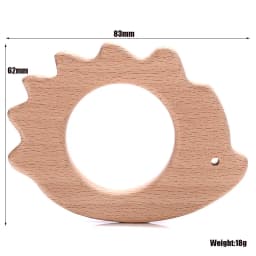 1Pcs Beech Wooden Teether Animal Shape Wood Teething for Baby Molar Rod Toys Wood Necklace Pendant Baby Chew Teether