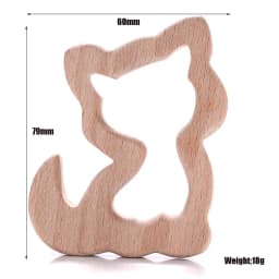 1Pcs Beech Wooden Teether Animal Shape Wood Teething for Baby Molar Rod Toys Wood Necklace Pendant Baby Chew Teether
