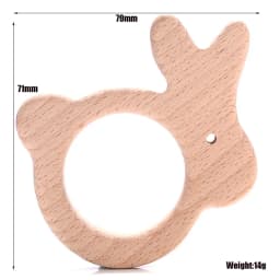 1Pcs Beech Wooden Teether Animal Shape Wood Teething for Baby Molar Rod Toys Wood Necklace Pendant Baby Chew Teether