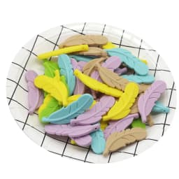 Cute-Idea 10PCs Silicone Beads Feather Teether BPA Free DIY Infant Teething Necklace Rodent Pendant Jewelry Nursing Shower