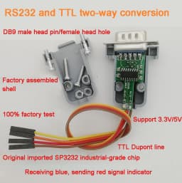 Female Hole Male Pin Serial COM Port TTL Level Shell RS232-TTL Two-Way Converter Mutual Conversion Module