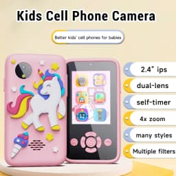 Baby Phone Toys Smart Phone Camera Toys Cartoon Musical Mini Cellphone Learning Toy Silicone cover Toy Kids Digital Camera Gift