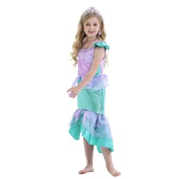 Girl Mermaid Princess Costume Kid Fancy Ariel Party Carnival Birthday Gift Summer Dress Shiny Sequin Mermaid Dress 2-10T