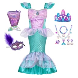 Girl Mermaid Princess Costume Kid Fancy Ariel Party Carnival Birthday Gift Summer Dress Shiny Sequin Mermaid Dress 2-10T