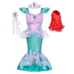 Girl Mermaid Princess Costume Kid Fancy Ariel Party Carnival Birthday Gift Summer Dress Shiny Sequin Mermaid Dress 2-10T
