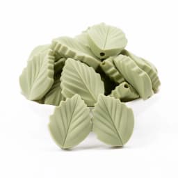 LOFCA 10PCS Leaf Baby Teething Silicone Beads Leaves DIY Food Grade Silicone Toy BPA Free Chew Nurse Gift Teethers Accessories
