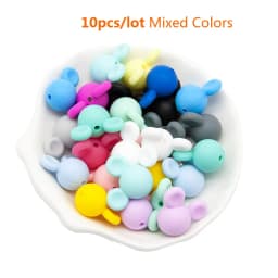 Cute-idea 10pcs/lot Silicone Teether Beads Food Grade Animal Chewable Beads DIY Pacifier Chain Toys Accessories Baby Product