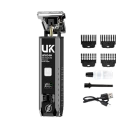 Professional Hair Clipper for Men Digital Display Electric Hair Trimmer Titanium Blade Rechargeable Beard Cutter with Guide Comb
