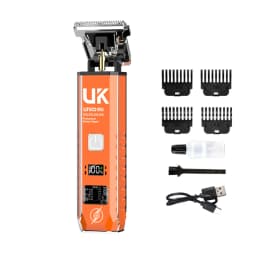 Professional Hair Clipper for Men Digital Display Electric Hair Trimmer Titanium Blade Rechargeable Beard Cutter with Guide Comb