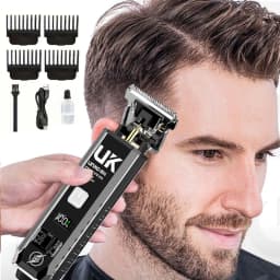 Professional Hair Clipper for Men Digital Display Electric Hair Trimmer Titanium Blade Rechargeable Beard Cutter with Guide Comb