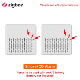 Tuya 2 In 1 ZigBee Version Smoke Fire Sound Alarm Sensor, Smart CO & Smoke Detector, Gas Detector Need Gateway