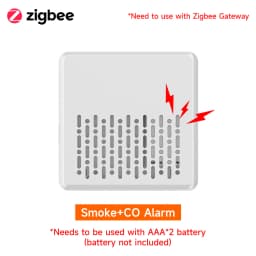 Tuya 2 In 1 ZigBee Version Smoke Fire Sound Alarm Sensor, Smart CO & Smoke Detector, Gas Detector Need Gateway