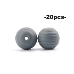 LOFCA 20pcs Beehive Silicone Beads Spiral Baby Teething Round Food Grade Beads 15mm DIY Threaded BPA Free Beads Baby Teethers
