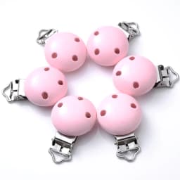 10Pcs Wood Clips Round Shaped Dummy Holder Baby Pacifier Clips DIY Teething Pacifier Chain Accessories BPA Free