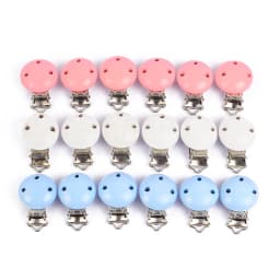 10Pcs Wood Clips Round Shaped Dummy Holder Baby Pacifier Clips DIY Teething Pacifier Chain Accessories BPA Free