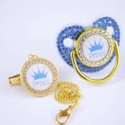 Crown Newborn Pacifier Clip Chain Baby Dummy Silicone BPA Free Toddler Teether Infant Soother Nipple Baby Shower Gift