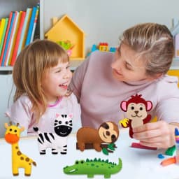 Woodland Animals Craft Kit Forest Creatures DIY Sewing Felt Plush Animals for Kids Beginners Educational Sewing Set Girl Art Toy