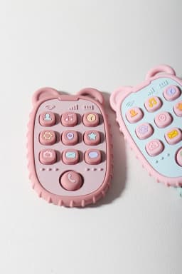 New Baby Teether Mobile Phone Shape Silicone Teether Teething Toy Kids Sensory Educational Toy Baby Gift Set
